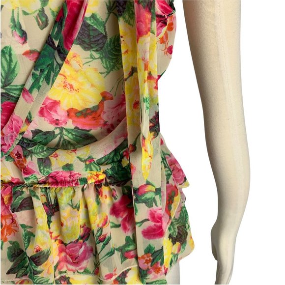 Bongo NWT Small Floral Top Sleeveless Flutter Fren - Picture 9 of 9